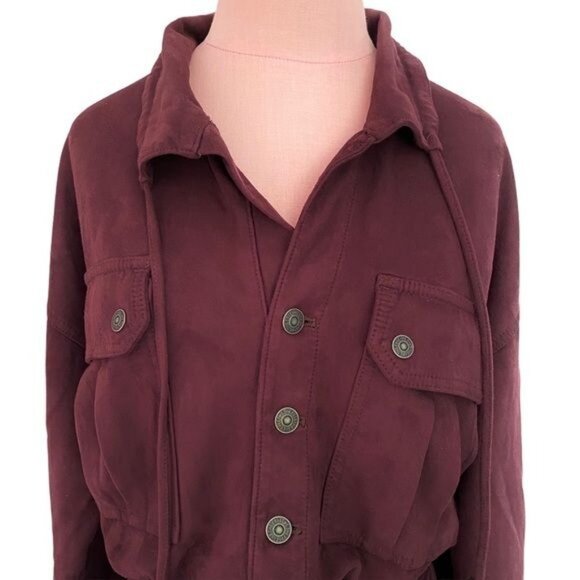 Free People Larson Shortall Romper in Plum Size Medium NWOT - Picture 6 of 13